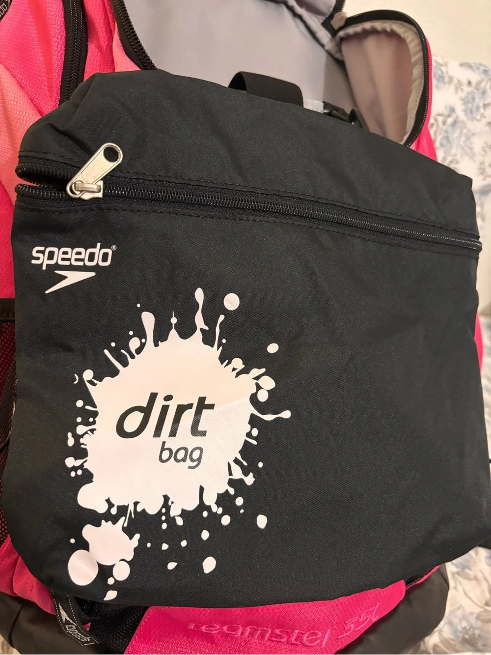 Speedo Hot Pink and Black Teamster Backpack